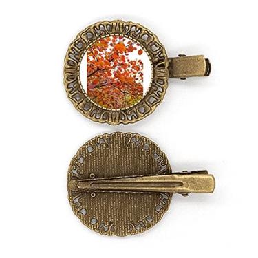 Imagem de Presilha de cabelo com folhas vermelhas para presente Art Deco Fashion grampo de cabelo