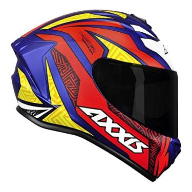 Imagem de Capacete Axxis Draken Tracer Azul Verm Amarelo Fosco (L/G (59/60))