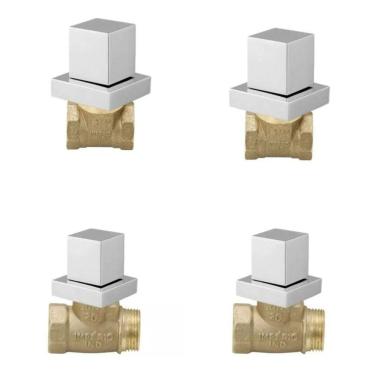 Imagem de Kit 2 Registro Pressão C80 2 Registro Gaveta C80 - Luxo