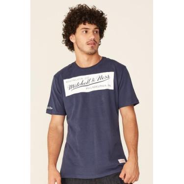 Imagem de Camiseta Mitchell & Ness Estampada Brand Azul