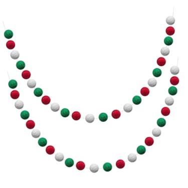 Imagem de ＡＷＨＡＯ Guirlanda de bola de feltro de lã para parede de Natal Bola de feltro de árvore de Natal, guirlanda para Halloween, estilo B