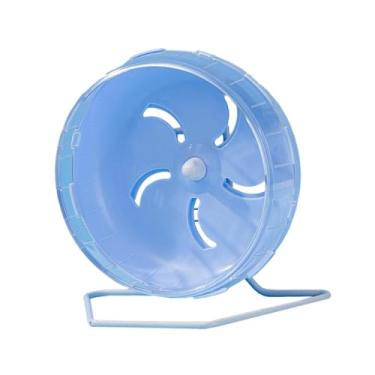 Imagem de Bothyi Bola de exercício de hamster, roda de corrida com suporte, aumenta a atividade, acessórios de gaiola de 17.5cm, transparente com furos de ventilação, azul