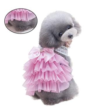 Imagem de Beavorty vestido curto de verão roupas de estimação para cães pequenos roupas de menina vestidos vestido de tutu de cachorro de estimação roupas para animais de estimação seção fina saia