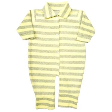 Imagem de Infantil - Roupa de 1x Macacão Plush Listrado Inverno Várias Cores Amarelo  unissex