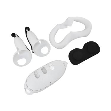 Imagem de Capa de Fone de Ouvido Frontal, Punhos de Controle Confortáveis, à Prova de Suor, Conjunto de Capa de Silicone para óculos Vr, Fácil de Limpar para Fones de Ouvido Vr (Branco)