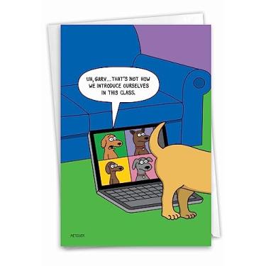 Imagem de NobleWorks - 1 cartão de animal engraçado para aniversários - humor de gato e cachorro, cartão de aniversário com envelope - Zoom de bumbum de cachorro C9606BDG