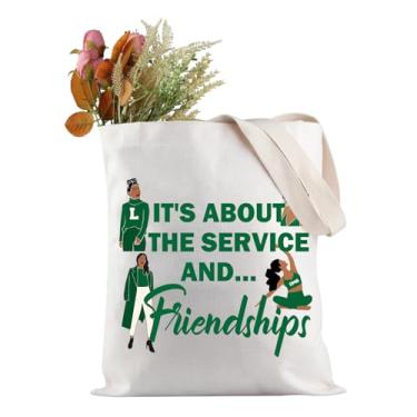 Imagem de JXGZSO Links Inspired Tote Bag It's About the Service and Friendships Tote Bag Ideas Sisterhood Welcome Gifts, Sobre a bolsa de serviço, One Size