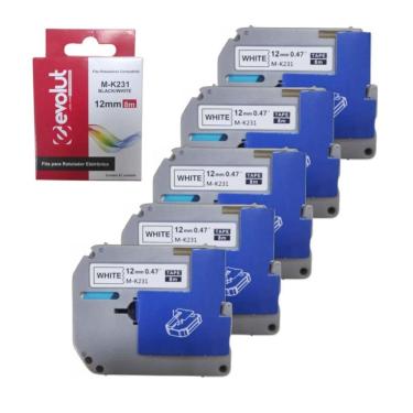 Imagem de Kit 5 fitas rotuladora brother mk231 compatível pt45 pt-55