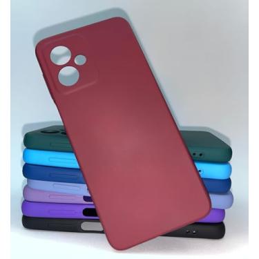 Imagem de Capa Capinha Protetora - Motorola Moto G54 - Silicone aveludada por dentro toque sedoso (Marrom)