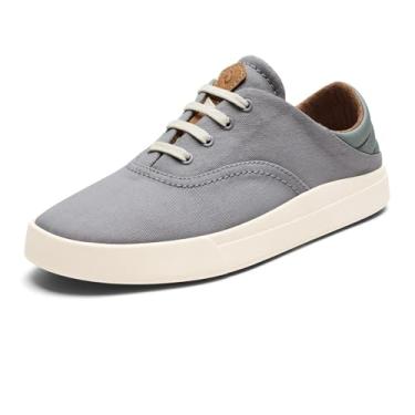 Imagem de OLUKAI Kohu Tênis feminino para uso diário, lona leve e design clássico com cadarço, conforto e suporte o dia todo, Cinza neblina/cinza, 37