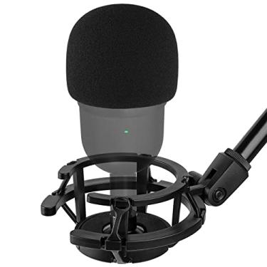Imagem de Silence Razer Mini Shock Mount com capa de espuma para para-brisa, suporte de microfone antivibração com suspensão amortecedora, clipe para filtro pop para bloquear plosivas para microfone de transmissão USB Seiren AVATAR