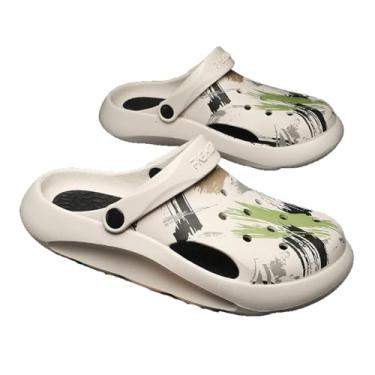 Imagem de SHABADUER Tamancos de verão masculinos e femininos, sapatos de água casuais confortáveis, atacadistas, sapatos de praia, Verde, branco, 5 Women/0 Men