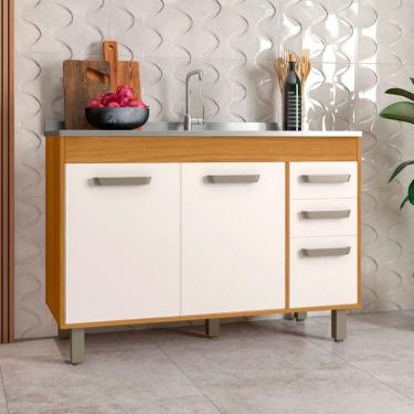 Imagem de Balcão Malta 3 Portas 2 Gavetas sem Tampo 1,20m Poliman Moveis