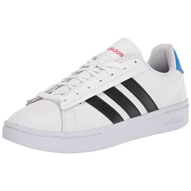 Imagem de adidas Tênis masculino Grand Court Alpha, Branco/núcleo preto/azul Rush, 8