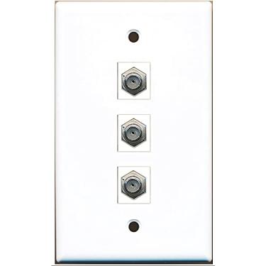 Imagem de RiteAV - TV cabo coaxial de 3 portas - Placa de parede tipo F