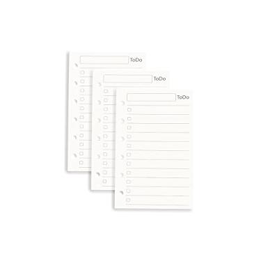 Imagem de Refil de papel A7 para lista de tarefas, pacote com 3 inserções de fichário, 6 furos, refil de papel de enchimento perfurado, 135 folhas/270 páginas, papel de fichário recarregável para pastas A7 (A7, lista de tarefas)