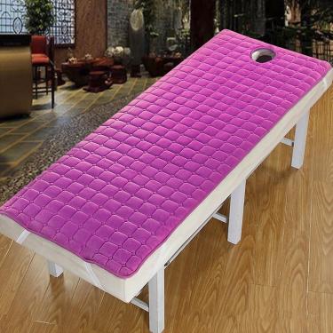 Imagem de Capa de cama de massagem espessa com furo facial, capa de cama de beleza antiderrapante, capas de sofá de beleza, com elástico, para salão de beleza, salão de beleza, SPA, massagem, A08,60X1
