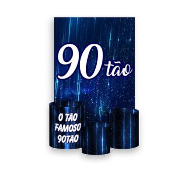 Imagem de Painel De Festa Vertical 1,50 x 2,20 + Trio De Capas Cilindro - 90 Ano