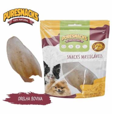 Imagem de Petisco Para Cachorro Snacks Orelha Bovina Puresnacks