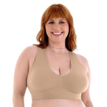 Imagem de Sutiã Top Nadador Plus Size com Bojo Removível Sem Costura Zee Rucci, 