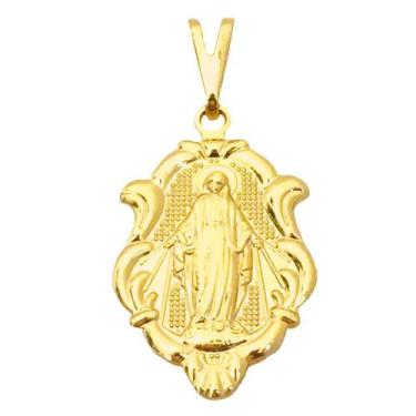 Imagem de Pingente Feminino Nossa Senhora das Graças Banhado a Ouro 18k - Dinis 