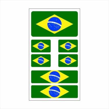 Imagem de Bandeira Do Brasil - Adesivo Resinado Cartela - Resitank