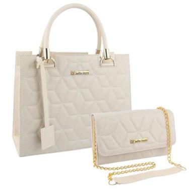 Imagem de Bolsa Feminina Transversal Tote Casual + Bolsa Carteira Kit - Selfie S