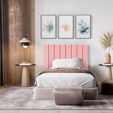 Imagem de Cabeceira estofada suspensa para cama box solteiro - 90 cm - formato p