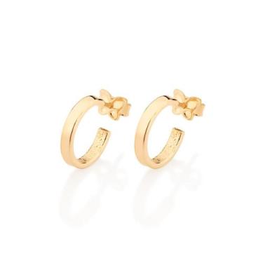 Imagem de Brinco meia argola folheado a ouro 18k/527015 - Rommanel, Dourado, P