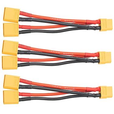 Imagem de 3Pcs HIRCQOO XT60 Plug 14AWG Soft Silicone Parallel 3.93" Y Splitter Harness Cable Adapter 1Female to 2 Male for RC Car Truck Boat Quadcopter Airplanes Lipo Battery
