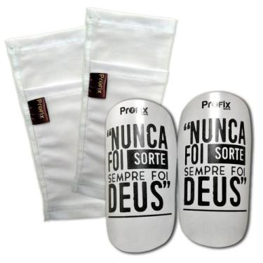 Imagem de Caneleira nunca foi sorte + porta caneleira branco - PROFIX SPORTS, P 