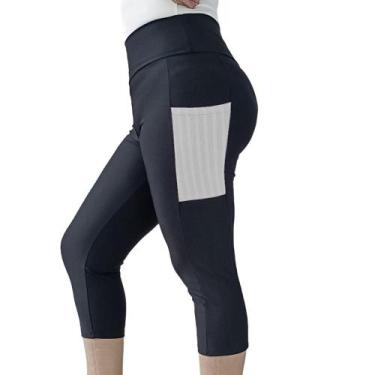 Imagem de Legging Corsário Calça Capri com Bolsos Poliamida Spandex P M G GG PIN