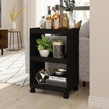Imagem de Carrinho com Rodinhas Multiuso Bar Aparador Organizador Com 3 Pratelei