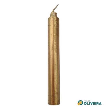 Imagem de Vela Palito DOURADA 12 14 16 18 cm Velas ( por kilo ) 100% Parafina - 