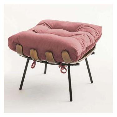 Imagem de Puff Banqueta Costela Decorativa Sala de Estar Quarto Suede Rose Gold 