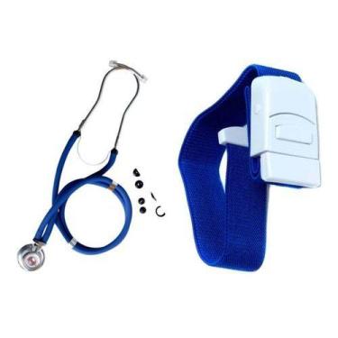 Imagem de Estetoscópio Rappaport Premium Azul + Garrote Premium