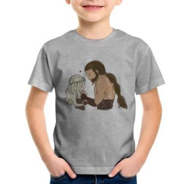 Imagem de Camiseta Infantil Khal Drogo e Daenerys Targaryen - Foca na Moda, Cinz