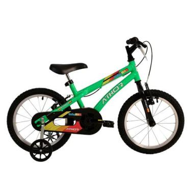Imagem de Bicicleta Infantil Masculina Baby Boy Aro 16 Athor Rodinhas, Verde