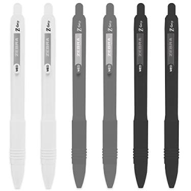 Imagem de ZEBRA Caneta esferográfica retrátil suave Z-Grip – Conjunto monocromático de 6 – Tinta preta