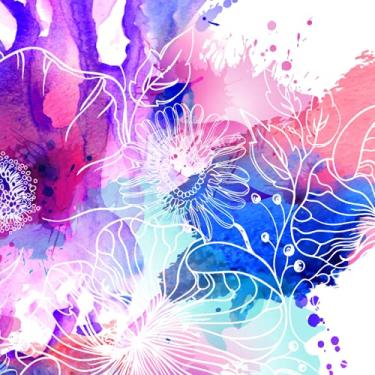 Imagem de Journal carré (22*22 cm) 100 pages - ligné: Aquarelle florale