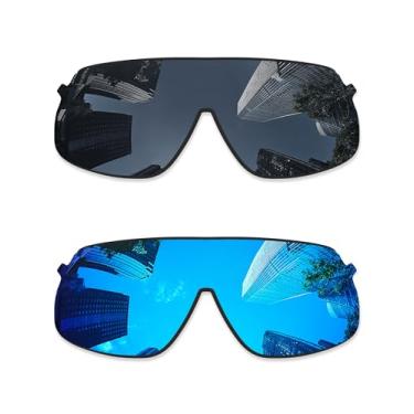 Imagem de Combine8 2 peças de lentes de reposição ploarizadas para óculos de sol Oakley Sutro Lite OO9463/Sutro Lite Asian Fit (AF) OO9463A - preto + azul gelo
