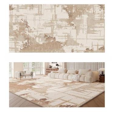 Imagem de Tapete Bege Abstrato Creme Sala de Estar Tapetes Decorativos de Luxo Tamanho Grande Tapete Fácil de Limpar Sofá Quarto Tapetes, AX044,3,H,300x400CM
