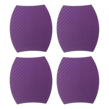 Imagem de Partuto 4 peças 79 x 89 mm adesivo protetor de copo de porta de carro universal 3D - Película protetora de maçaneta de porta de carro anti-arranhões - roxo