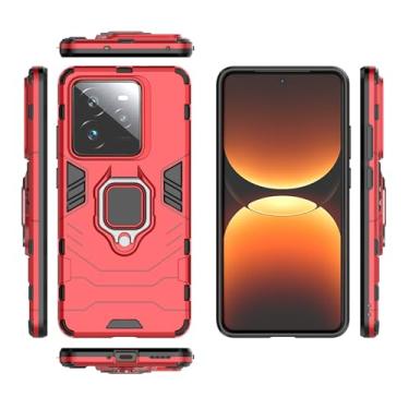 Imagem de Kukoufey Capa compatível com Realme GT7 Pro, suporte magnético para carro compatível com Realme GT 7 Pro 5G RMX5010 RMX5011 capa vermelha