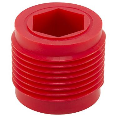 Imagem de Caplugs 99395389 Plugue rosqueado de plástico para conexões hidráulicas de anel de vedação de face plana. PDH-1 3/16-12, PE-HD, para plugue tamanho da rosca 3,5-16 polegadas, vermelho (pacote com 20)