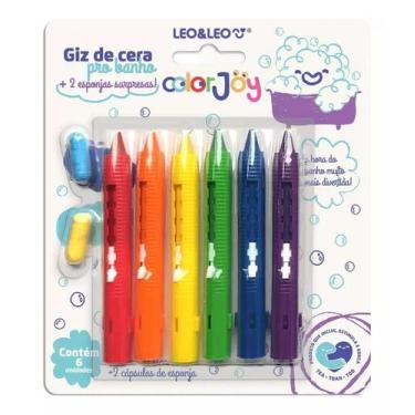 Imagem de Giz de cera retratil para banho  c/ 6 cores leo - Leonora