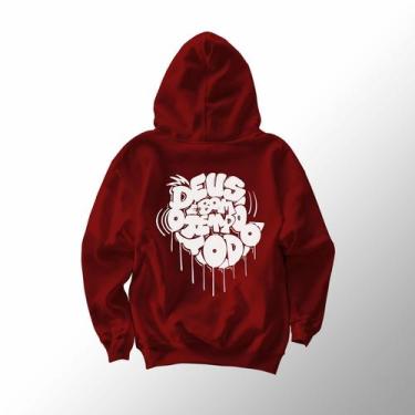 Imagem de Moletom Canguru Deus é Bom - Lobo Sete, M, Vermelho