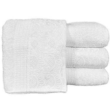 Imagem de Jogo de Toalhas Banho Buettner Dakota Renda Bordado 4pçs, BRANCO