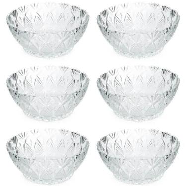 Imagem de Kit 6 Bowls de Vidro Tigelas 350ml Potes para Sobremesa King Lyor Tran