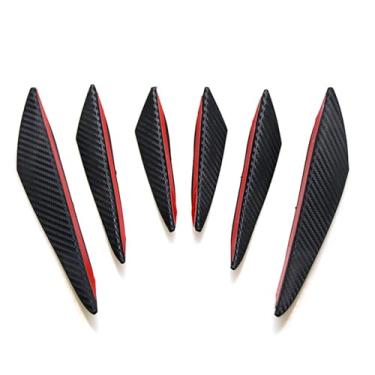 Imagem de IKEEYUIS 6 pçs/set universal carro spoiler dianteiro fin splitter pára-choques lábio canard preto amortecedor dianteiro lábio fin pára-choques abs divisor aletas, B